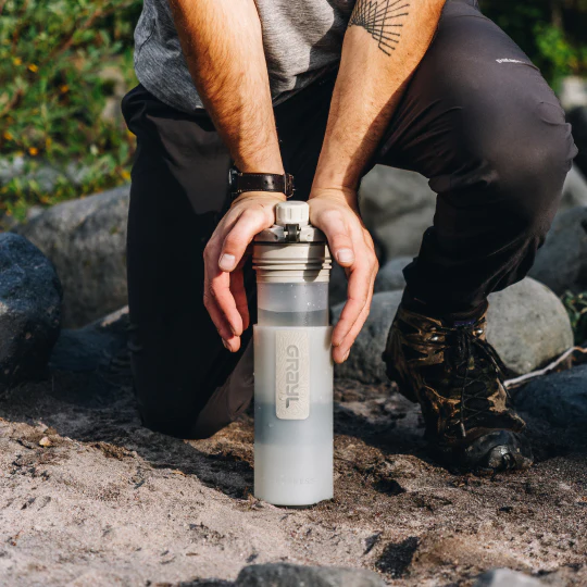 Grayl GeoPress review - demonstrating the one-press purification system